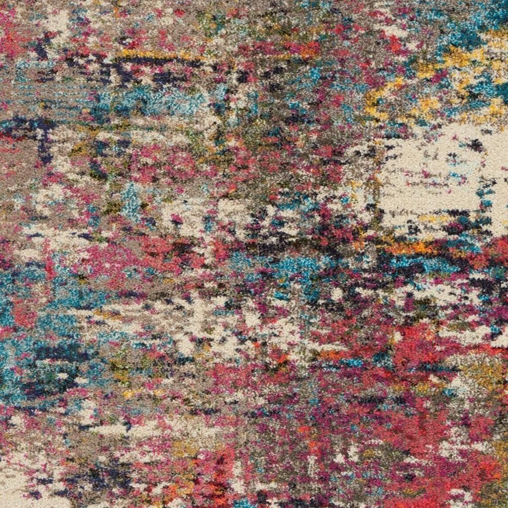 4' X 6' Sunset Abstract Power Loom Non Skid Area Rug