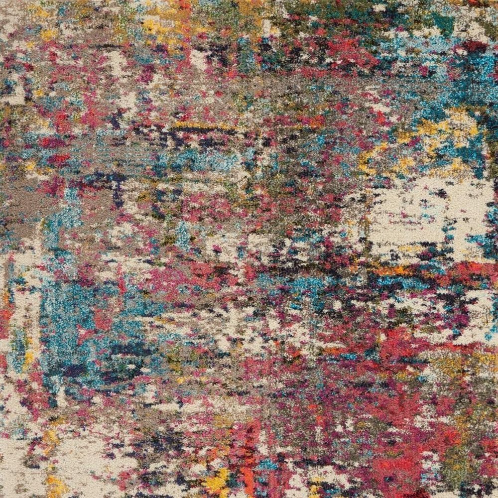 4' X 6' Sunset Abstract Power Loom Non Skid Area Rug