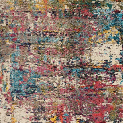 4' X 6' Sunset Abstract Power Loom Non Skid Area Rug