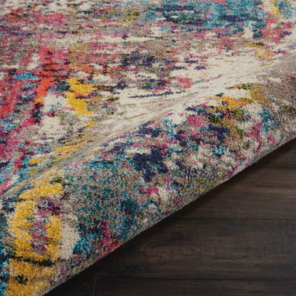 4' X 6' Sunset Abstract Power Loom Non Skid Area Rug