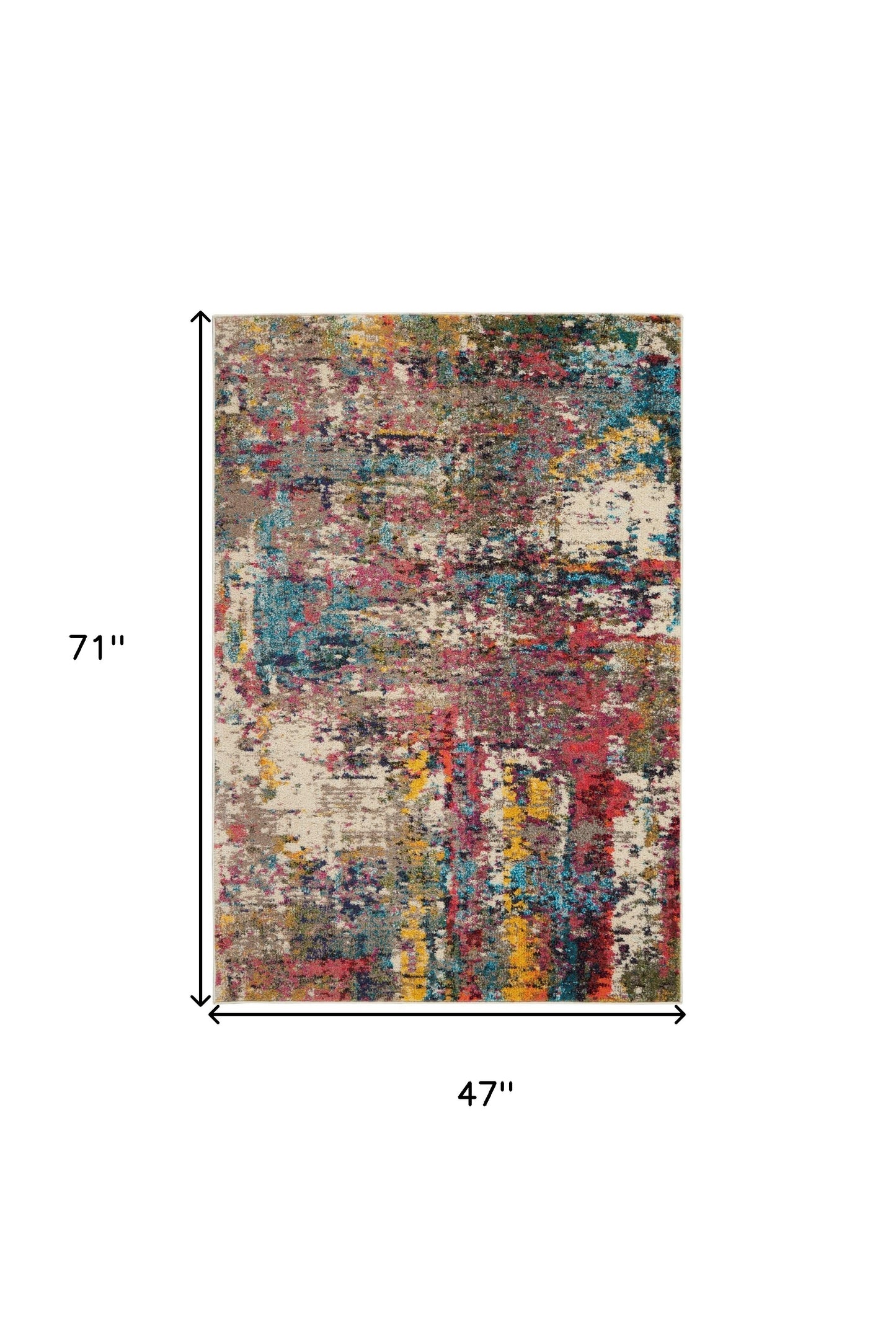 4' X 6' Sunset Abstract Power Loom Non Skid Area Rug