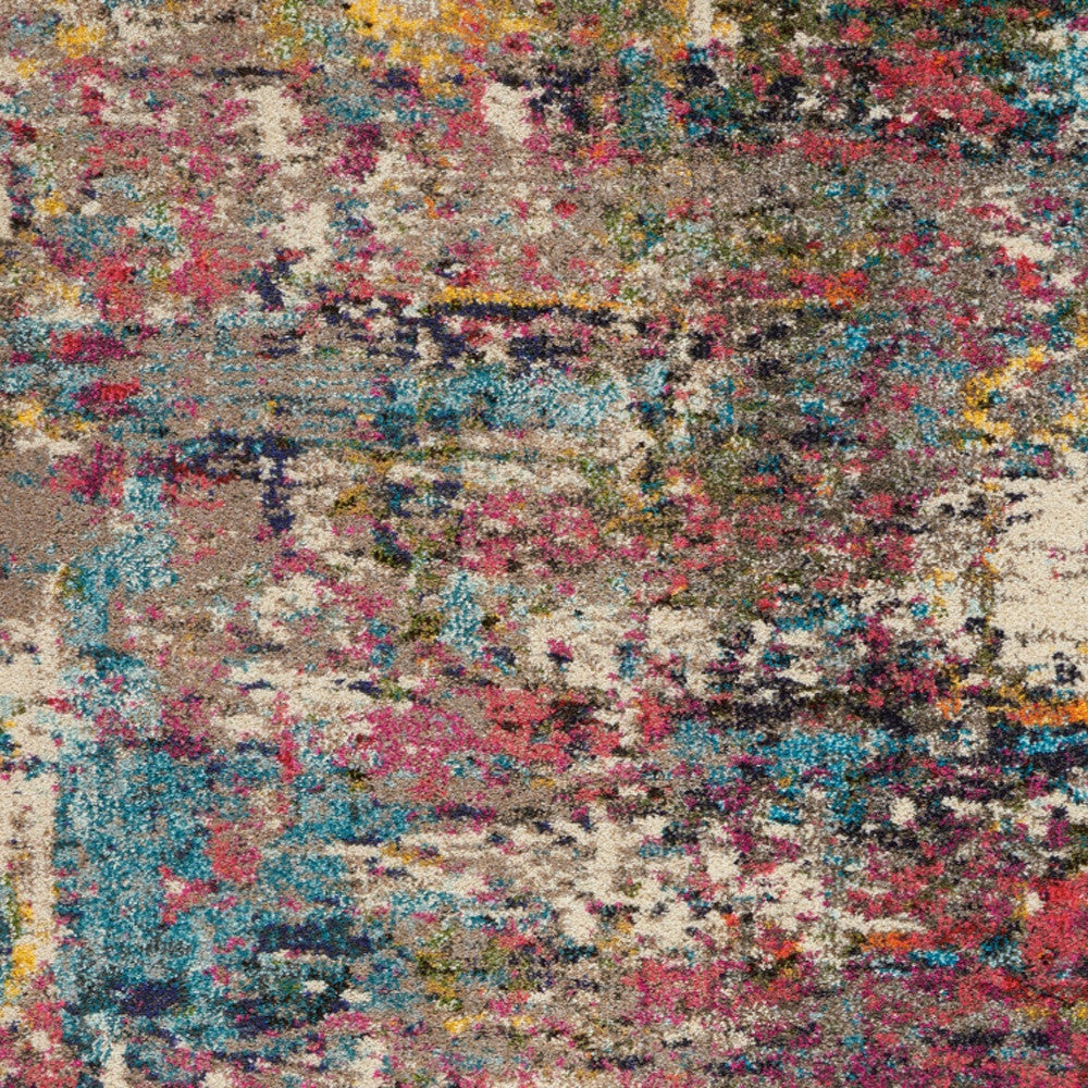 4' X 6' Sunset Abstract Power Loom Non Skid Area Rug