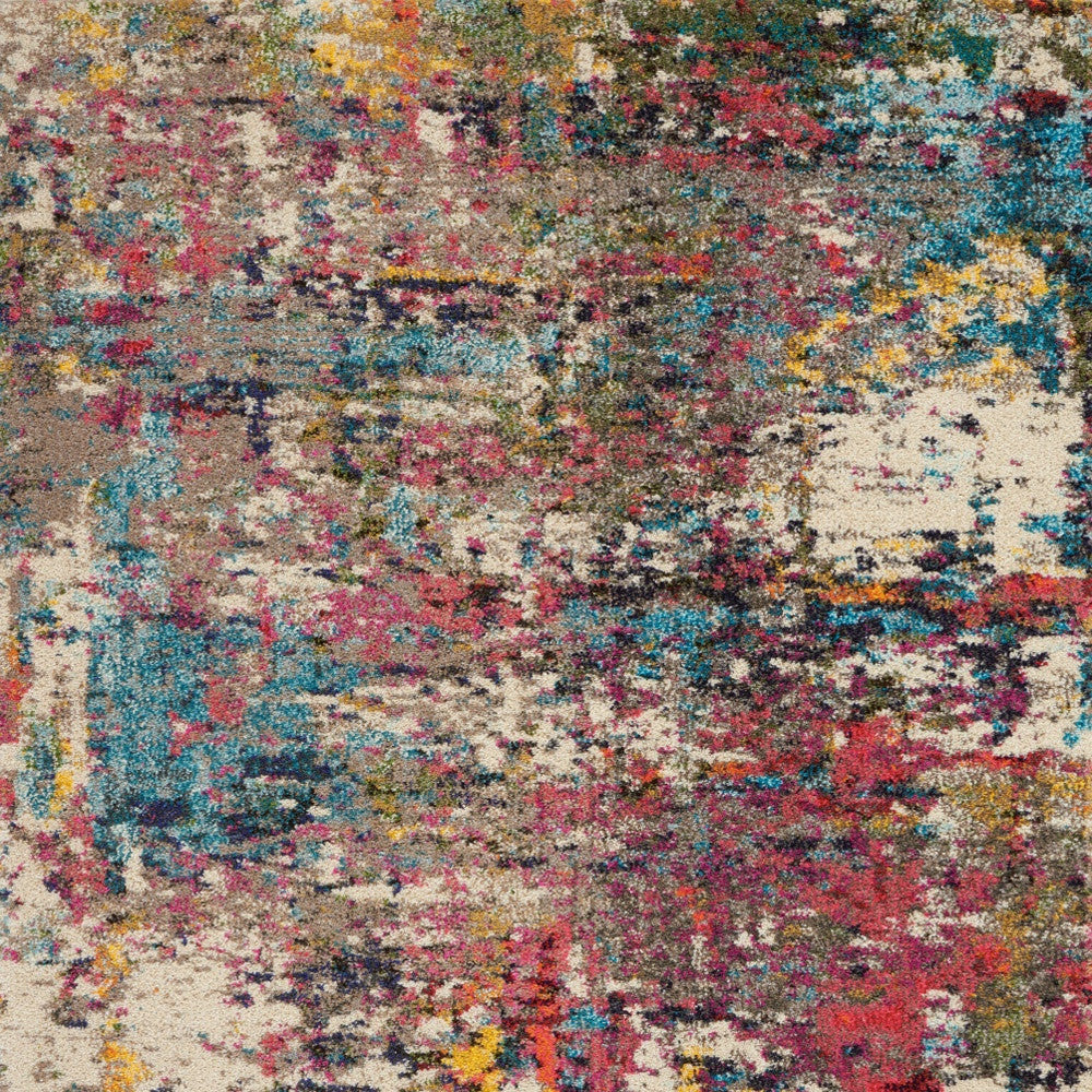 4' X 6' Sunset Abstract Power Loom Non Skid Area Rug