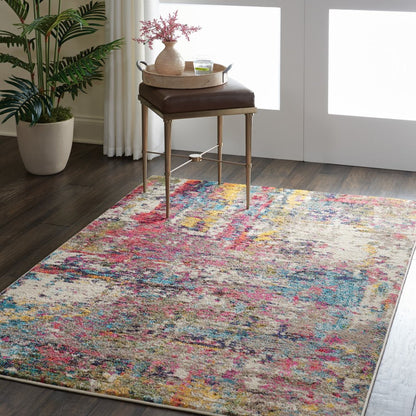 4' X 6' Sunset Abstract Power Loom Non Skid Area Rug
