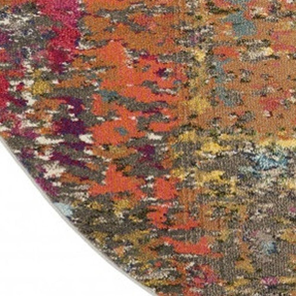 4' Sunset Abstract Round Rug