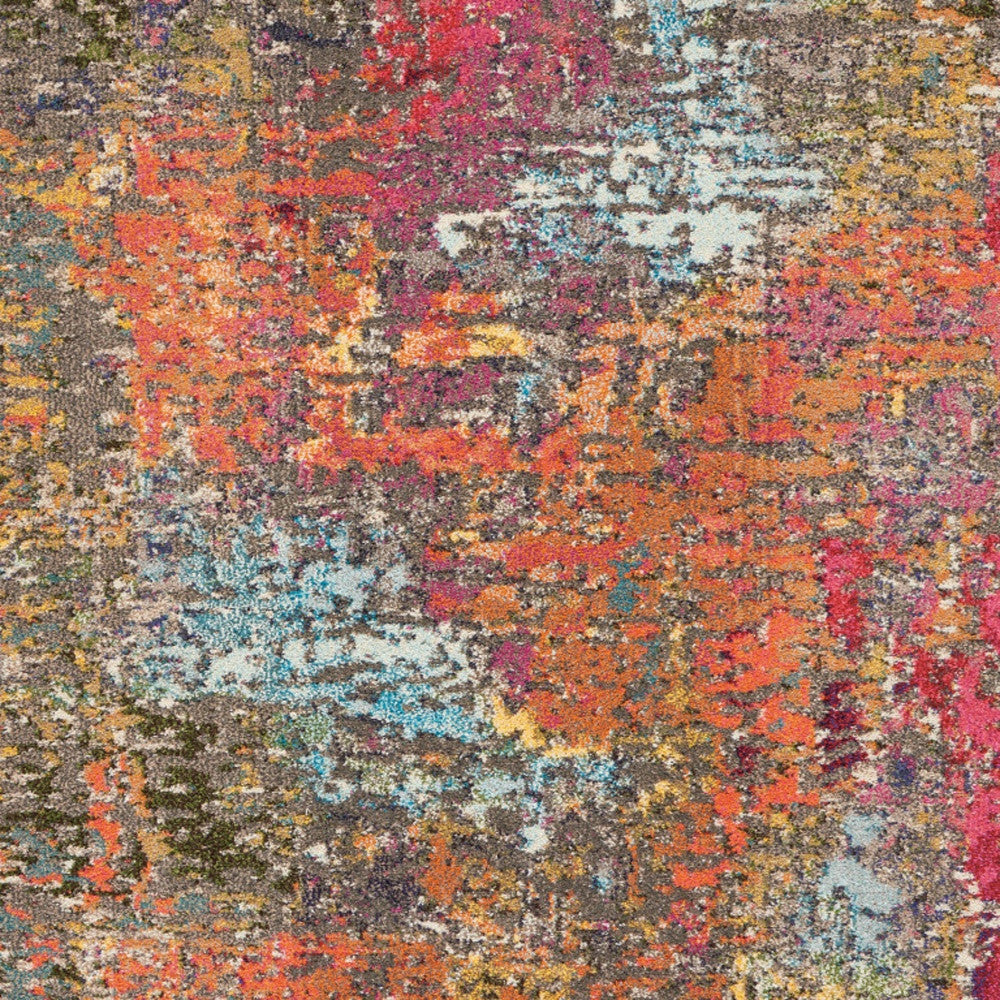 5' X 7' Sunset Abstract Power Loom Non Skid Area Rug