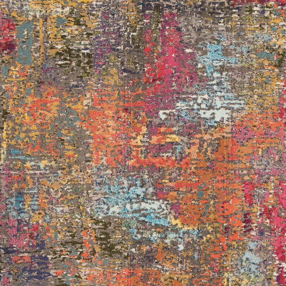 5' X 7' Sunset Abstract Power Loom Non Skid Area Rug