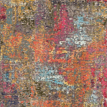 5' X 7' Sunset Abstract Power Loom Non Skid Area Rug