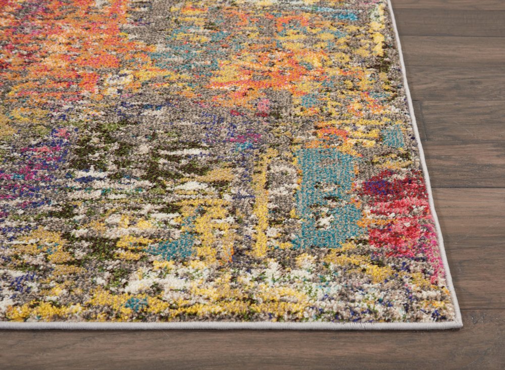 5' X 7' Sunset Abstract Power Loom Non Skid Area Rug