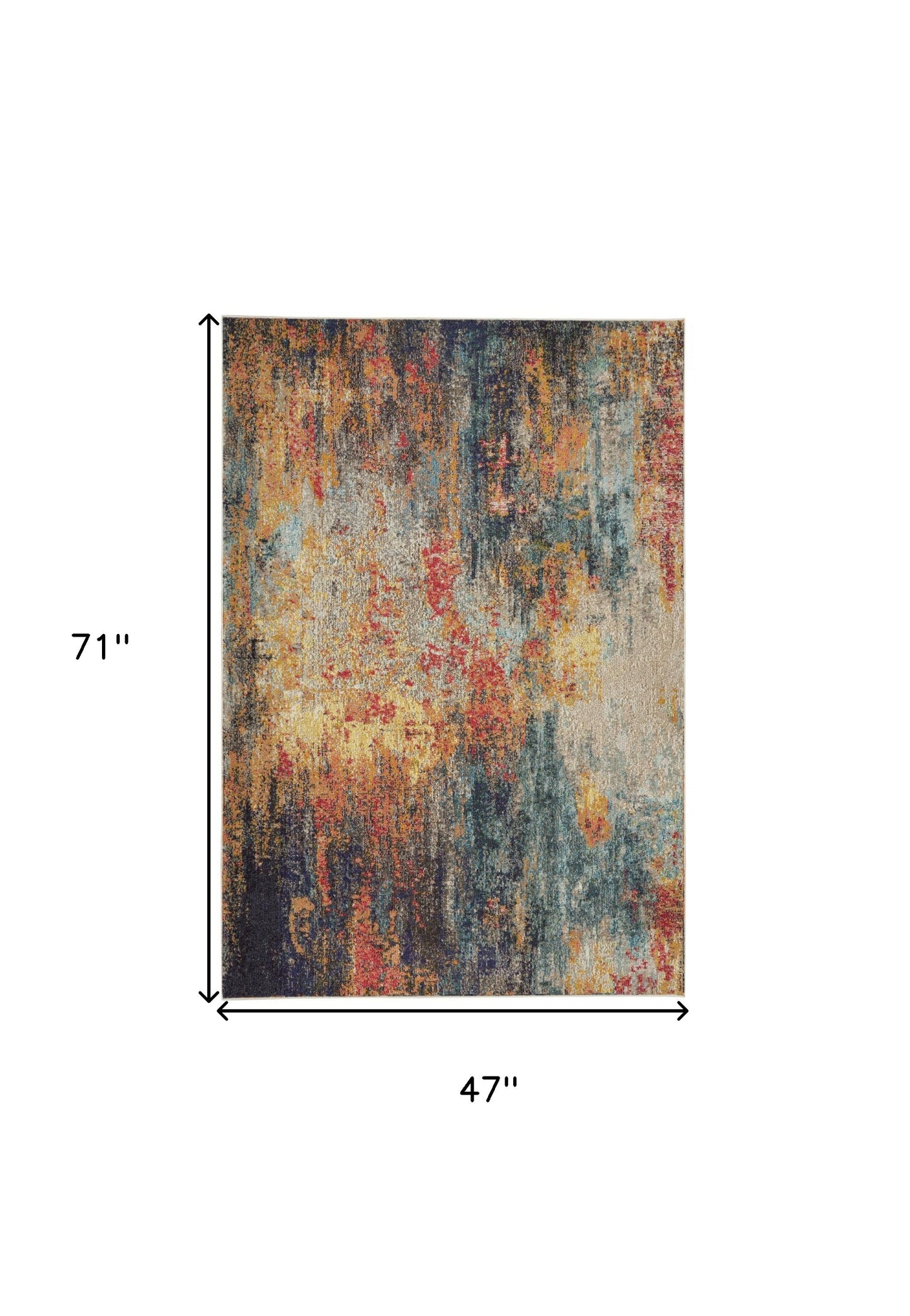 4' X 6' Multicolor Abstract Power Loom Non Skid Area Rug