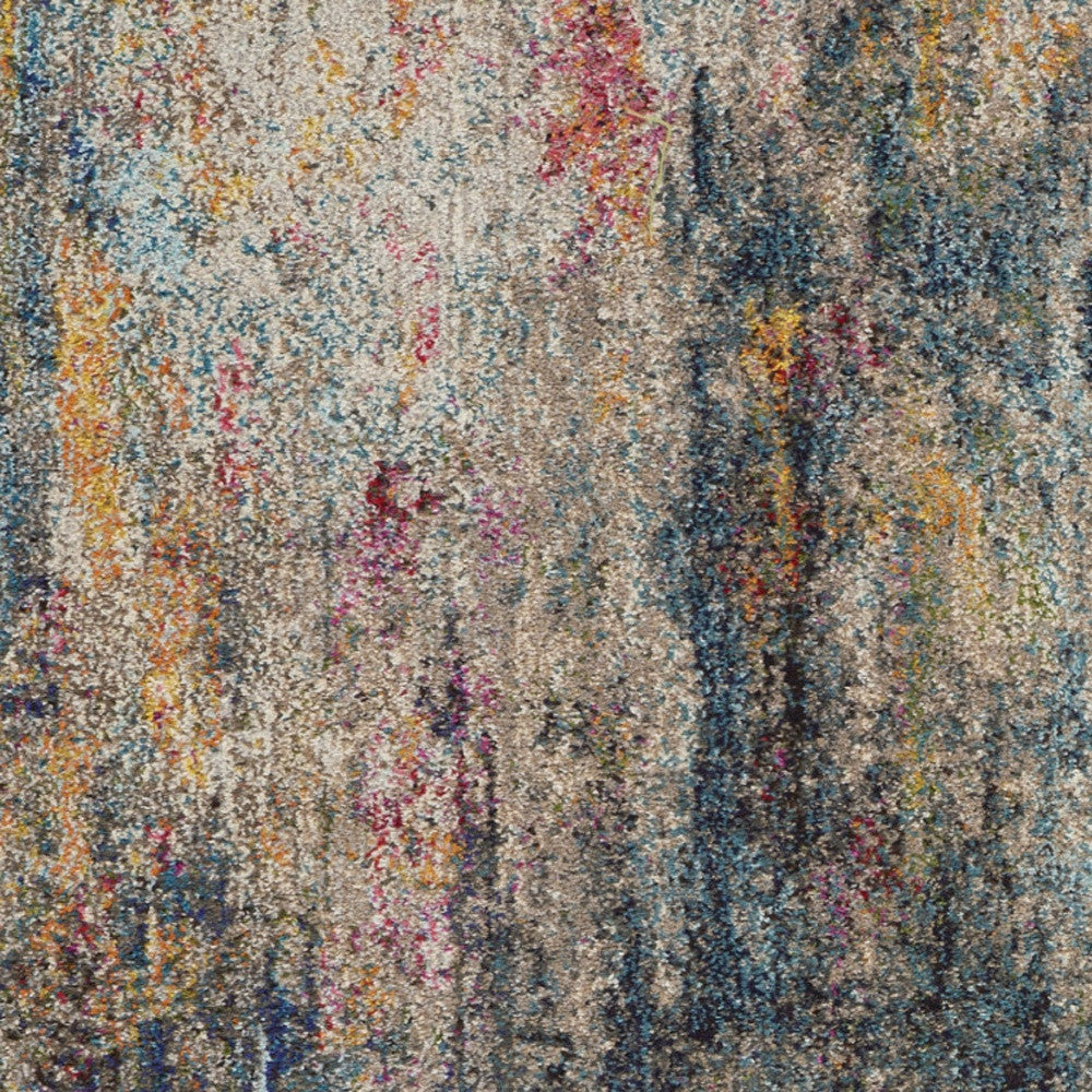 3' X 5' Multicolor Abstract Power Loom Non Skid Area Rug