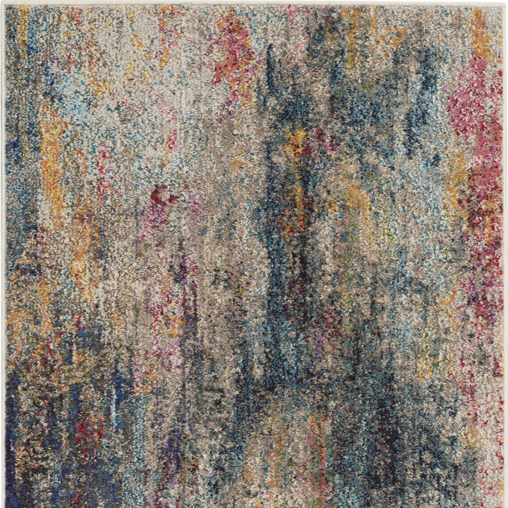 3' X 5' Multicolor Abstract Power Loom Non Skid Area Rug