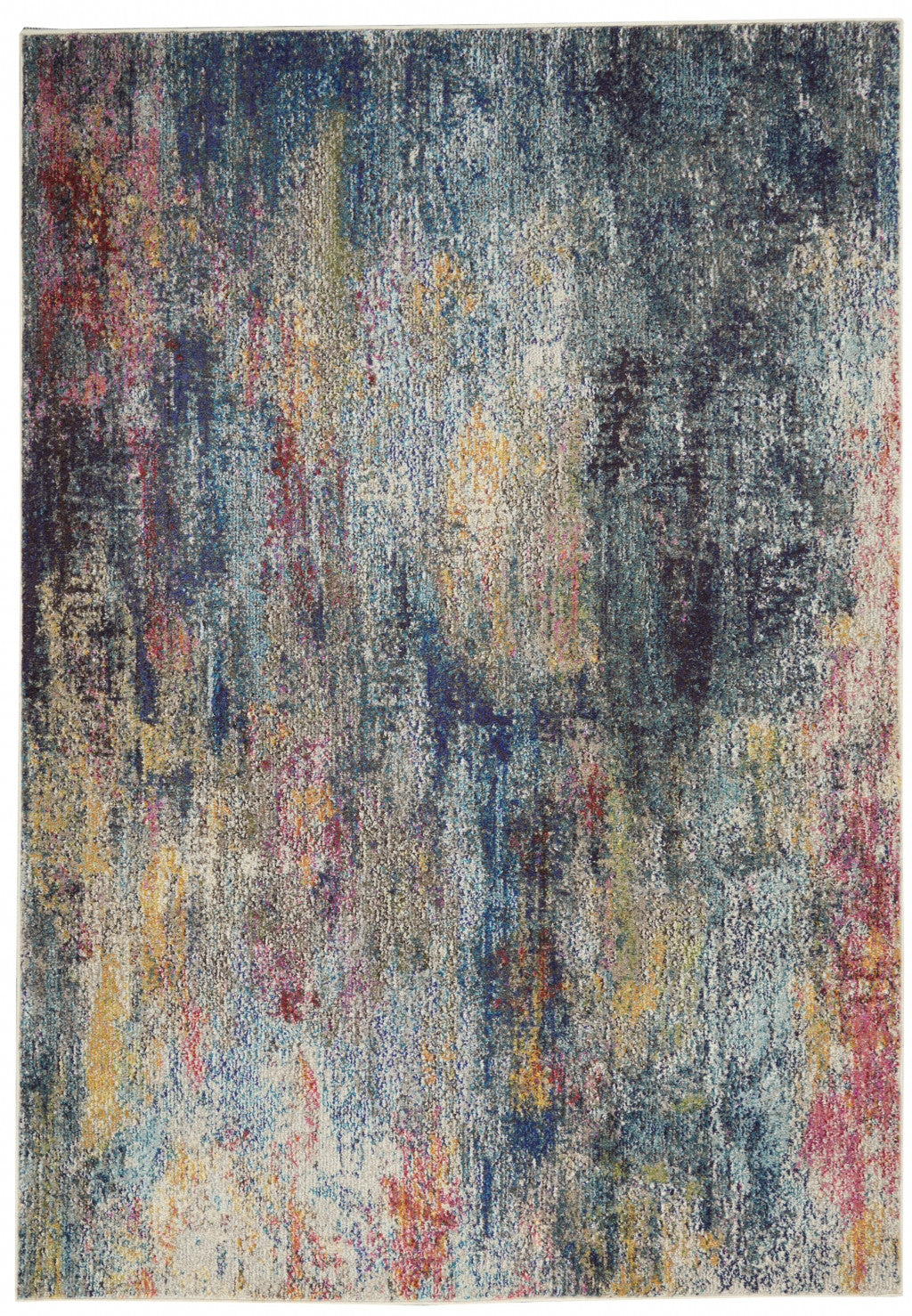 4' X 6' Multicolor Abstract Power Loom Non Skid Area Rug