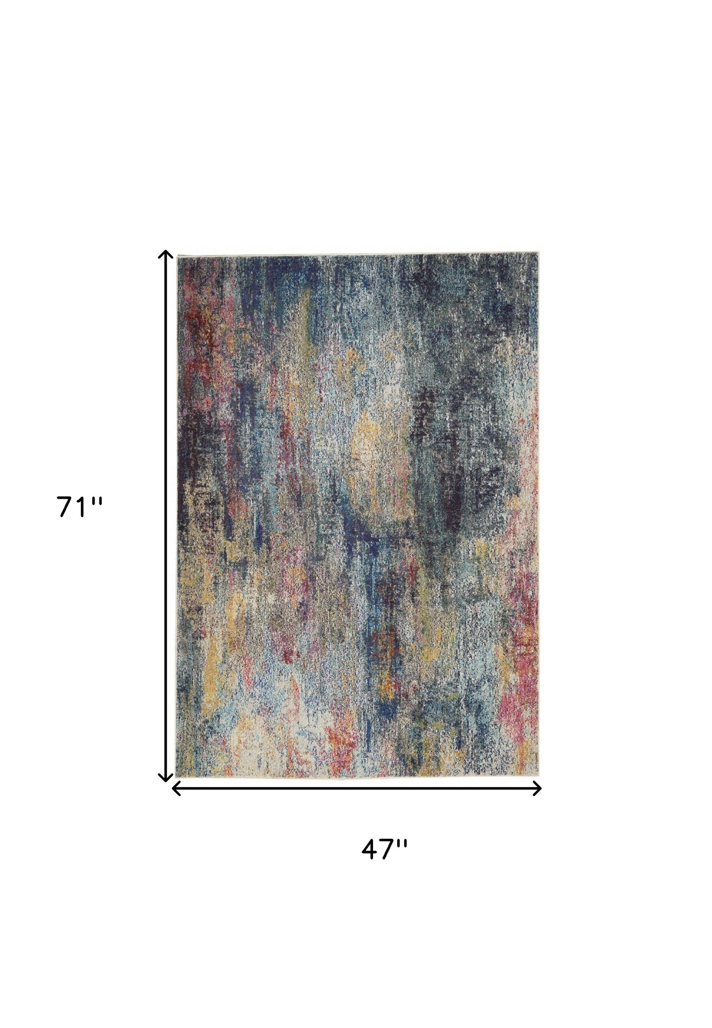 4' X 6' Multicolor Abstract Power Loom Non Skid Area Rug