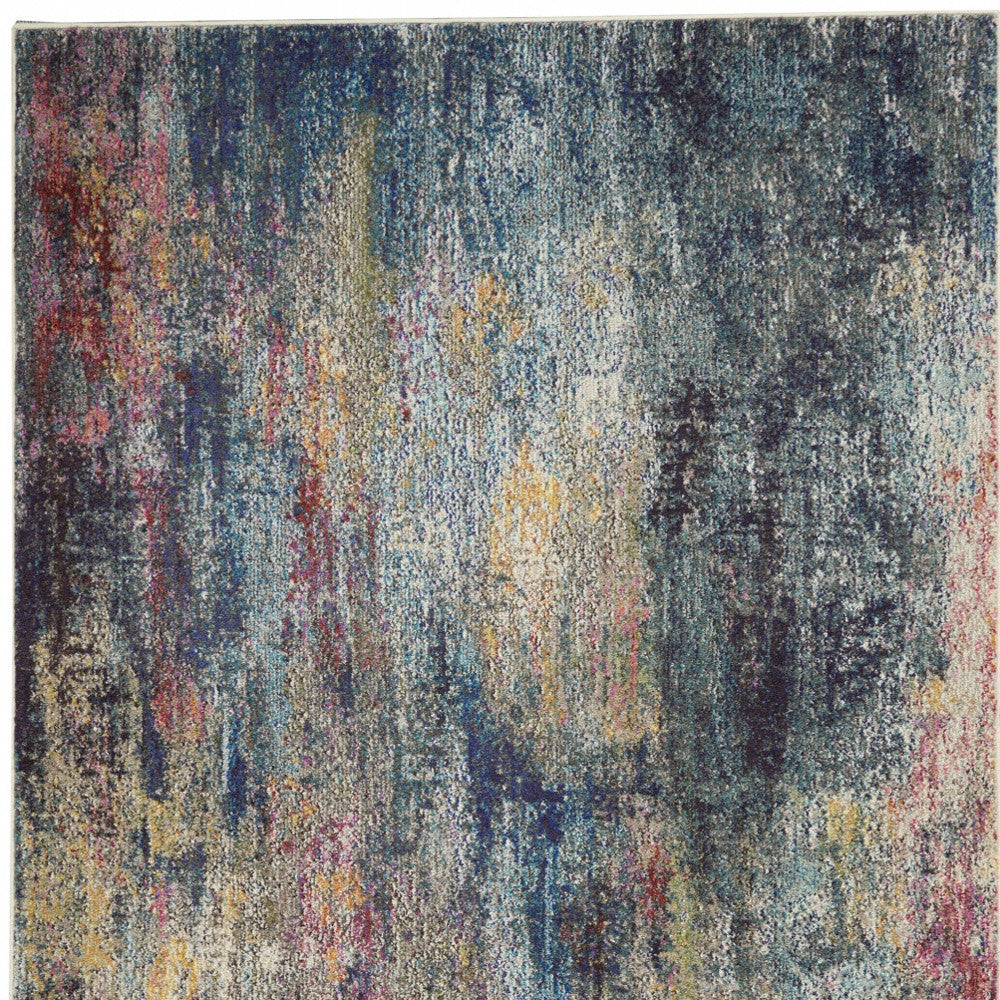 4' X 6' Multicolor Abstract Power Loom Non Skid Area Rug