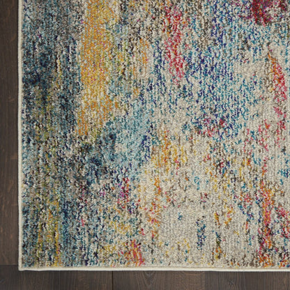 5' X 7' Multicolor Abstract Power Loom Non Skid Area Rug