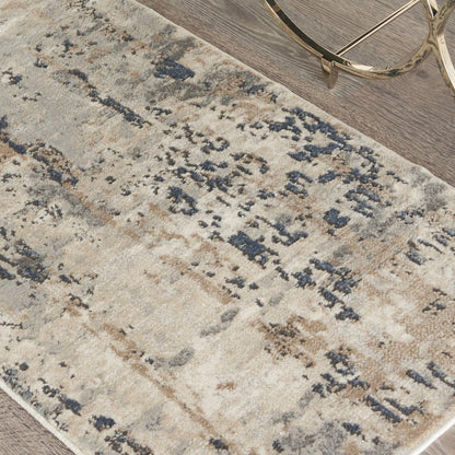 2' X 4' Beige And Grey Abstract Power Loom Non Skid Area Rug