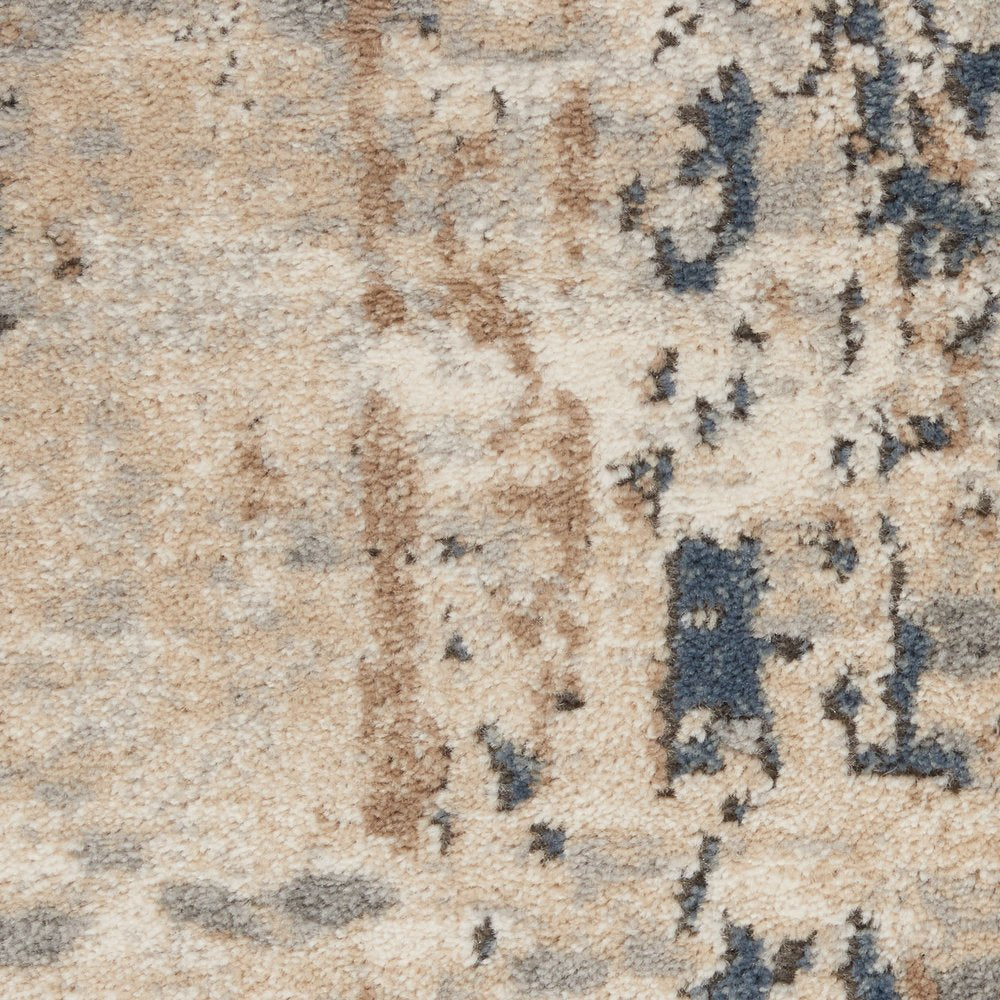 3' X 5' Beige And Grey Abstract Power Loom Non Skid Area Rug