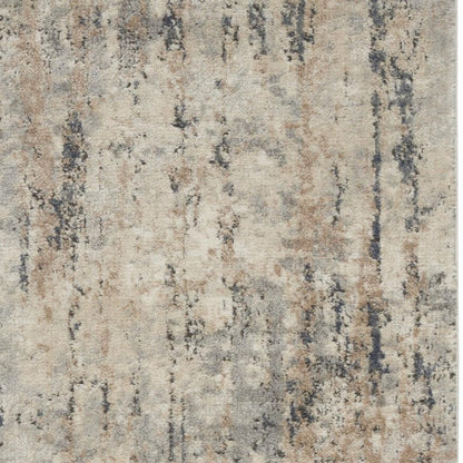 3' X 5' Beige And Grey Abstract Power Loom Non Skid Area Rug