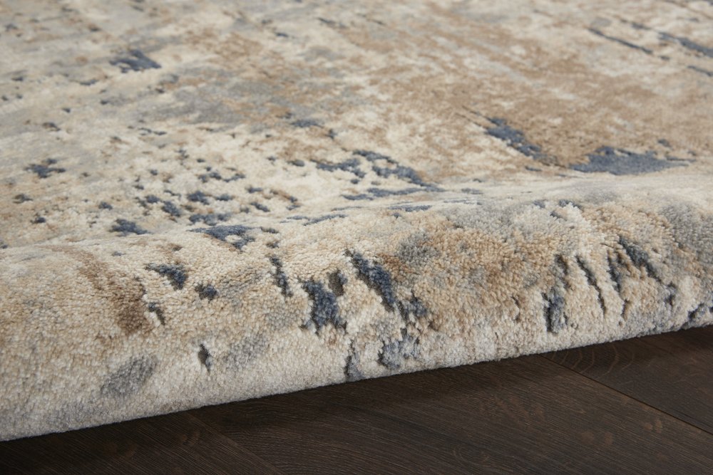 3' X 5' Beige And Grey Abstract Power Loom Non Skid Area Rug