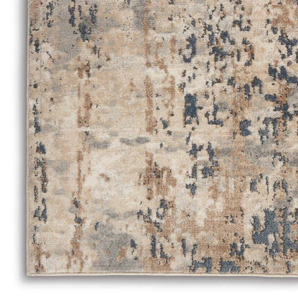 4' X 6' Beige And Grey Abstract Power Loom Non Skid Area Rug