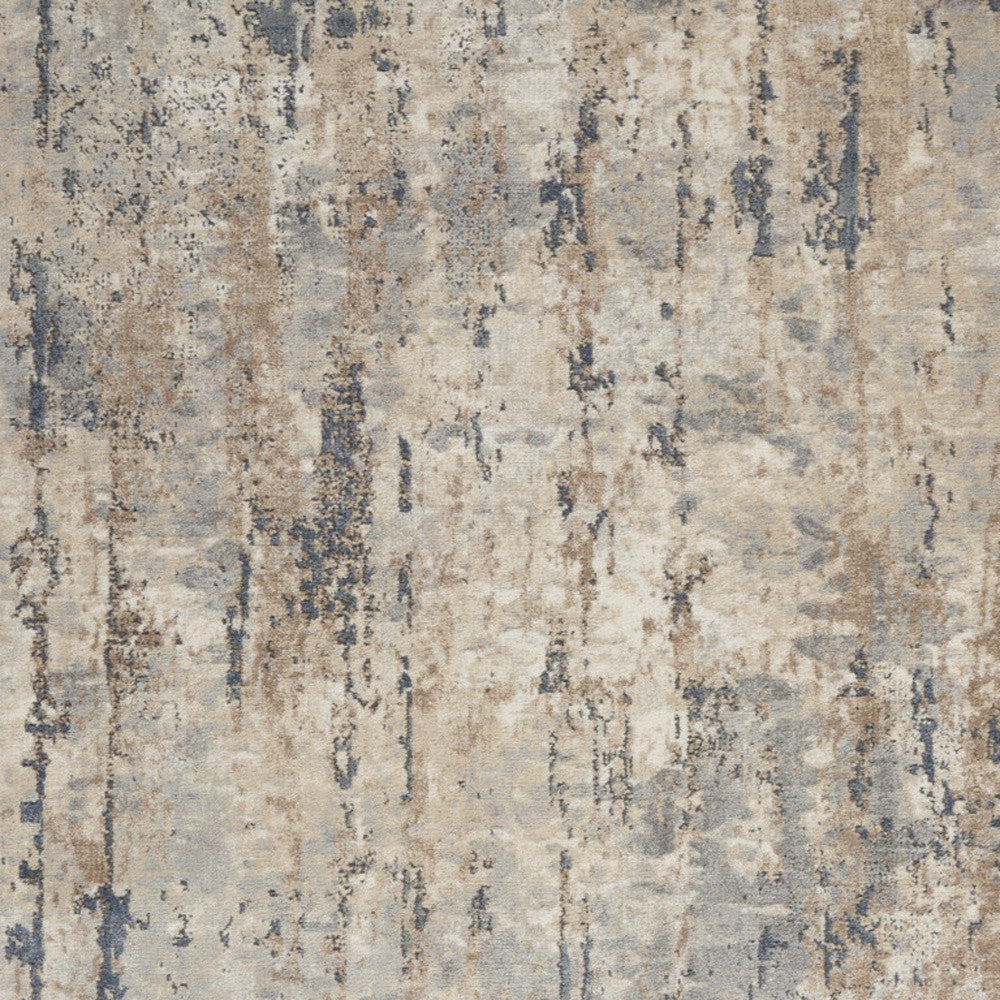 4' X 6' Beige And Grey Abstract Power Loom Non Skid Area Rug