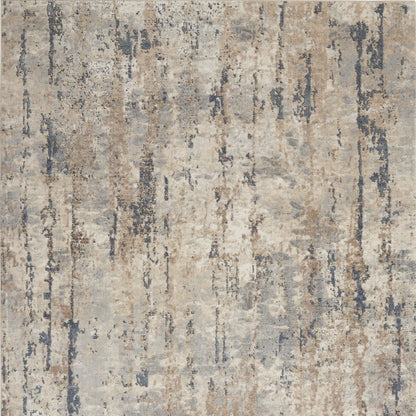 5' X 7' Beige And Grey Abstract Power Loom Non Skid Area Rug