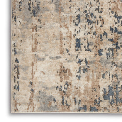 5' X 7' Beige And Grey Abstract Power Loom Non Skid Area Rug