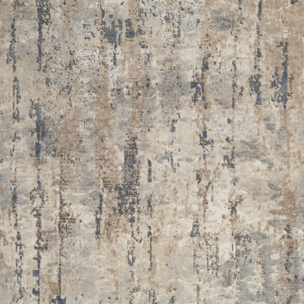 5' X 7' Beige And Grey Abstract Power Loom Non Skid Area Rug