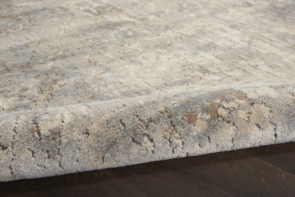 3' X 5' Beige And Grey Abstract Power Loom Non Skid Area Rug