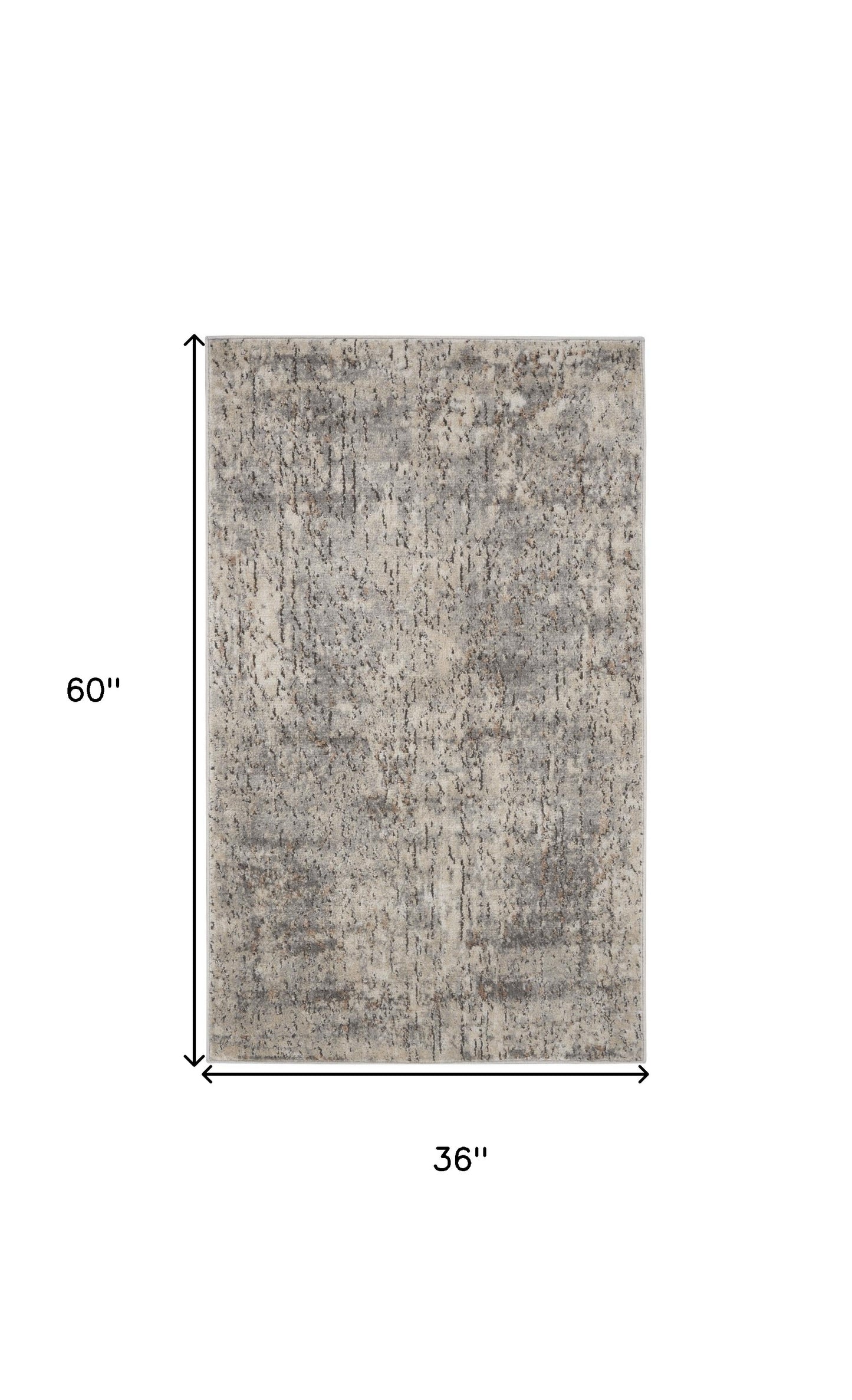 3' X 5' Beige And Grey Abstract Power Loom Non Skid Area Rug