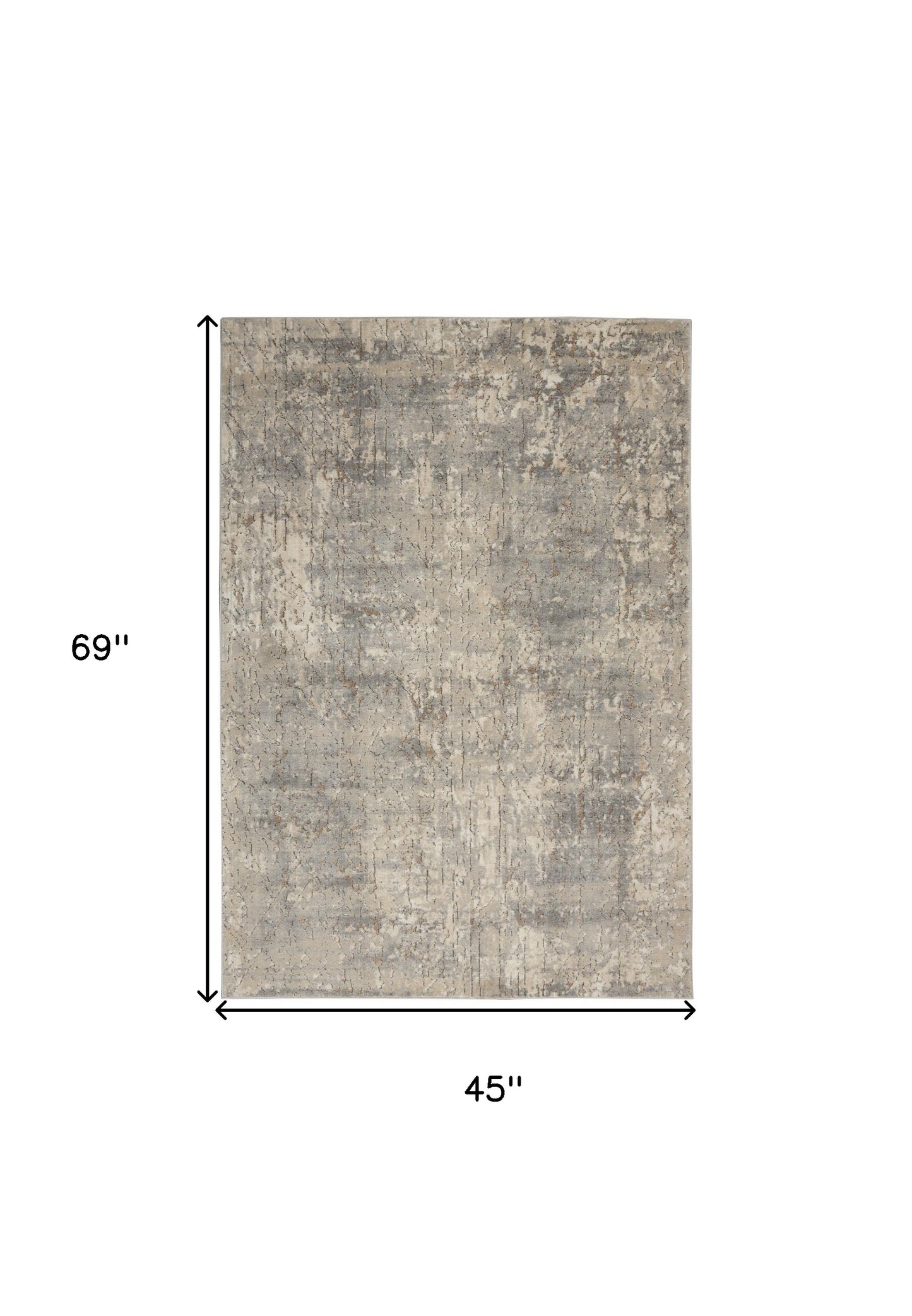 4' X 6' Beige And Grey Abstract Power Loom Non Skid Area Rug