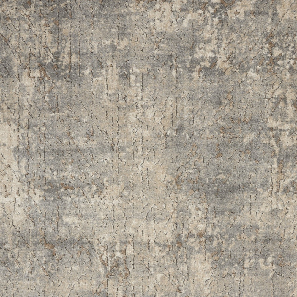 4' X 6' Beige And Grey Abstract Power Loom Non Skid Area Rug