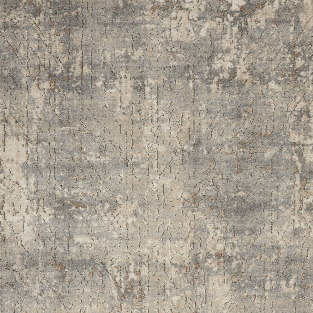 4' X 6' Beige And Grey Abstract Power Loom Non Skid Area Rug