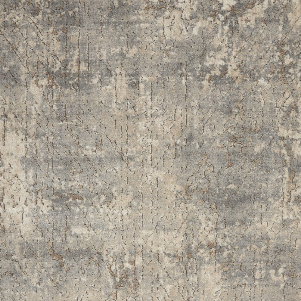 4' X 6' Beige And Grey Abstract Power Loom Non Skid Area Rug