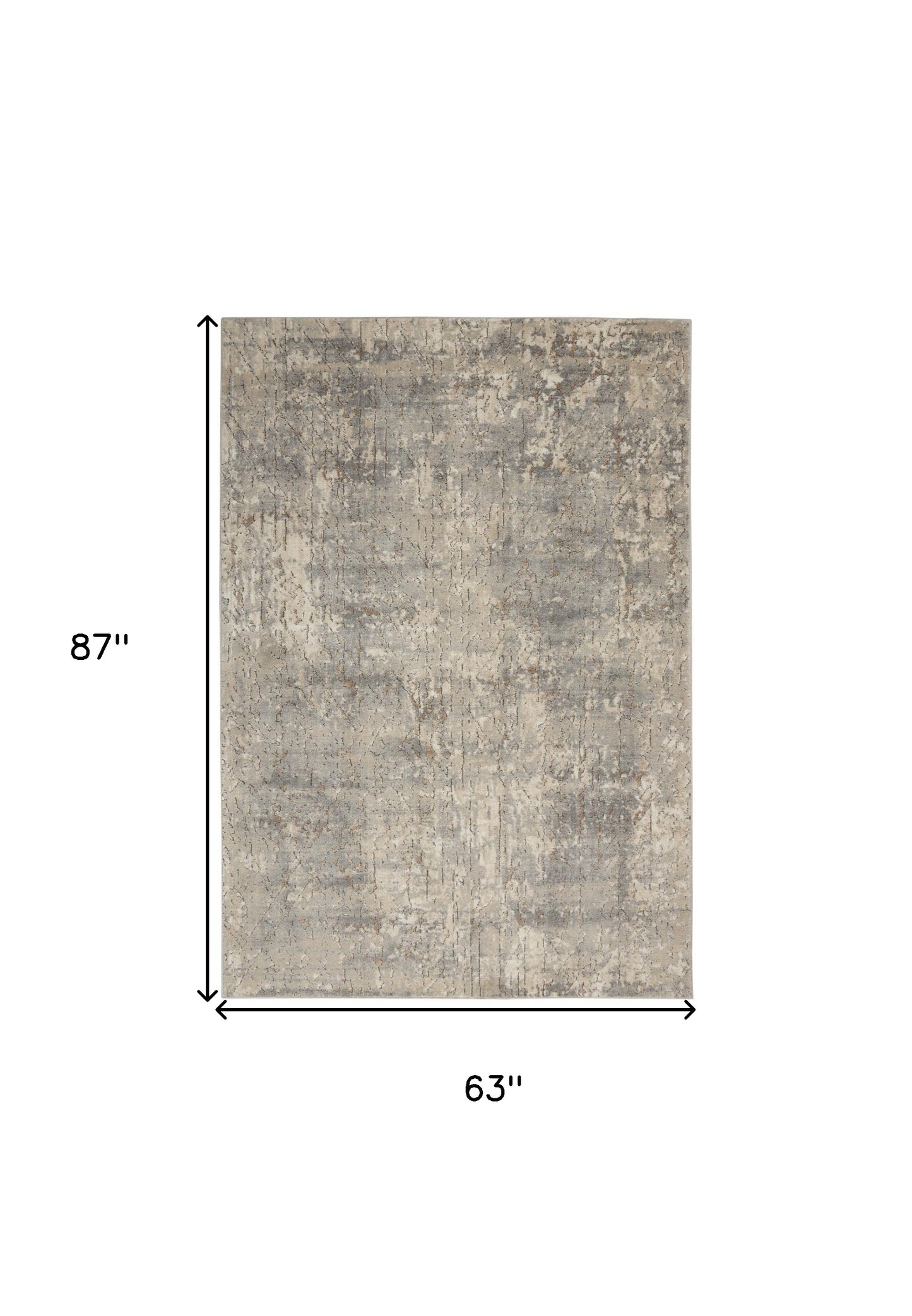 5' X 7' Beige And Grey Abstract Power Loom Non Skid Area Rug