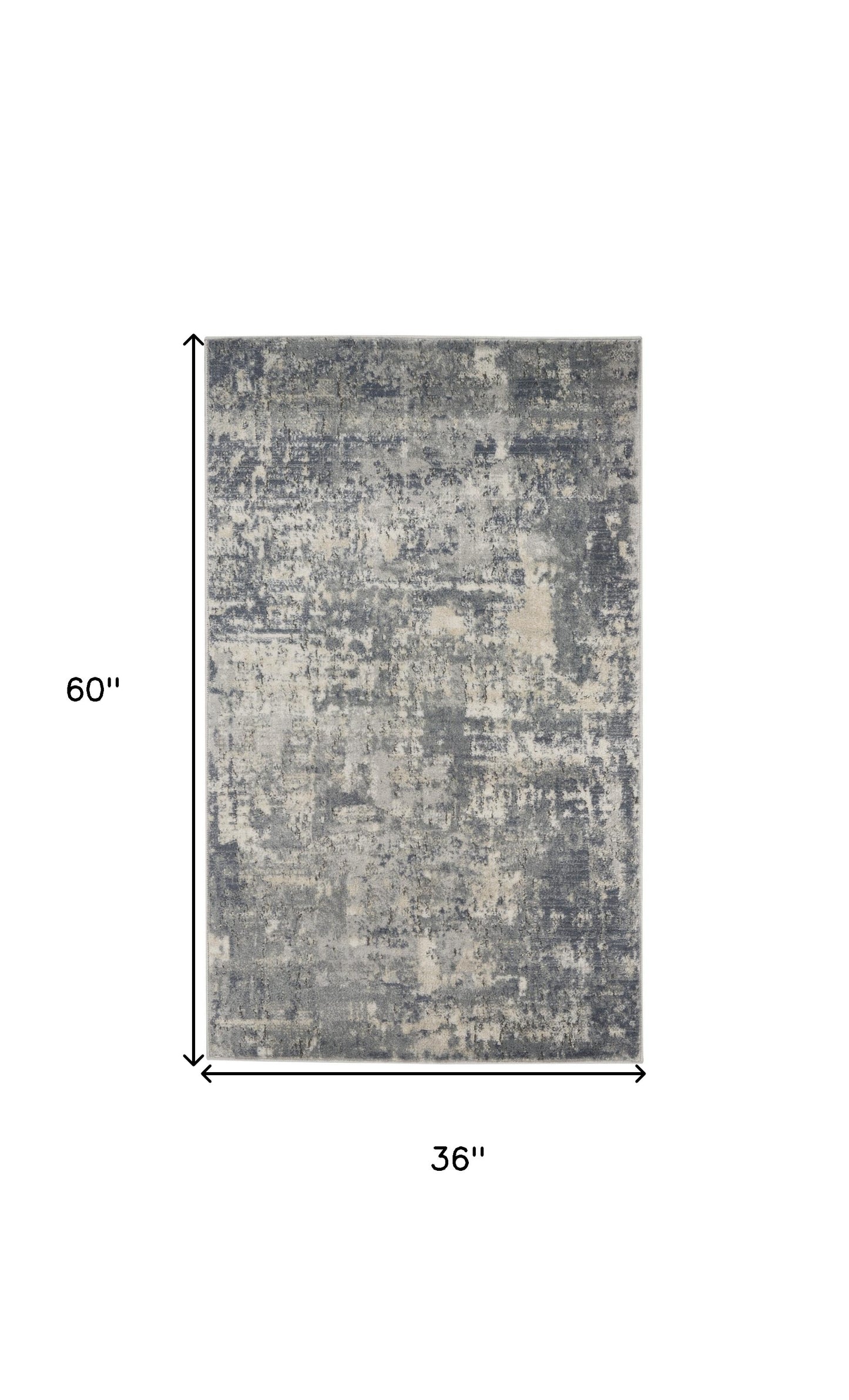 3' X 5' Beige And Grey Abstract Power Loom Non Skid Area Rug