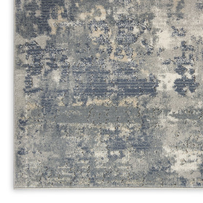 3' X 5' Beige And Grey Abstract Power Loom Non Skid Area Rug