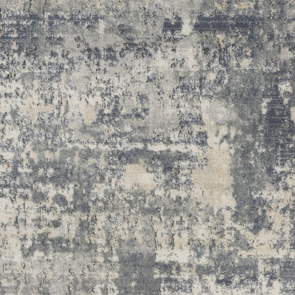 3' X 5' Beige And Grey Abstract Power Loom Non Skid Area Rug