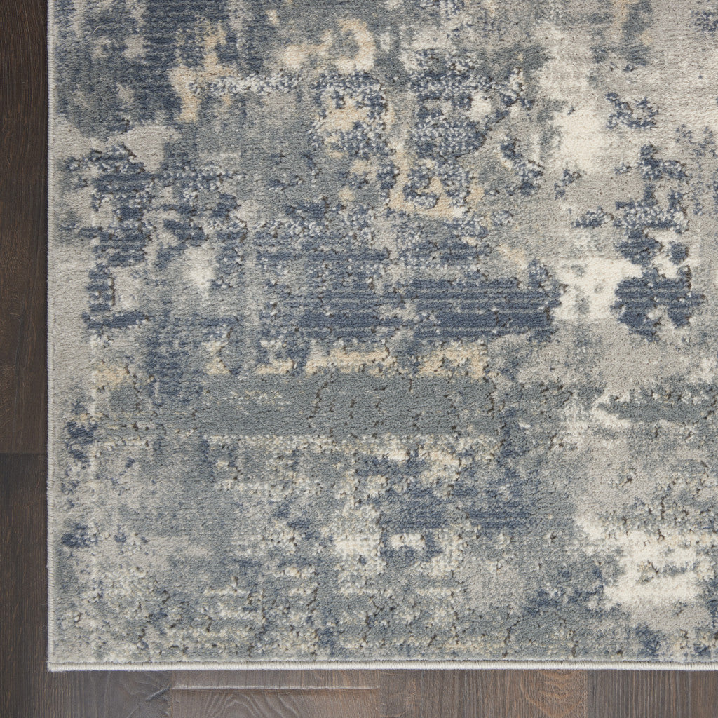 3' X 5' Beige And Grey Abstract Power Loom Non Skid Area Rug