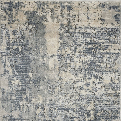 2' X 4' Beige And Gray Abstract Distressed Area Rug