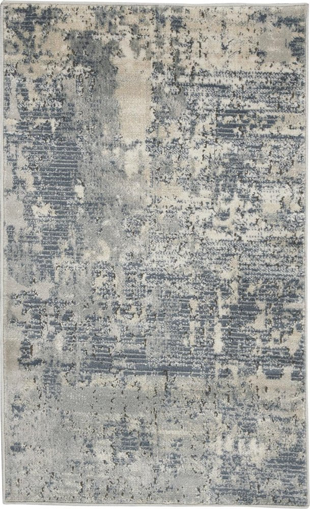 2' X 4' Beige And Gray Abstract Distressed Area Rug