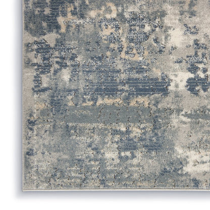 2' X 8' Grey And Beige Abstract Power Loom Non Skid Runner Rug