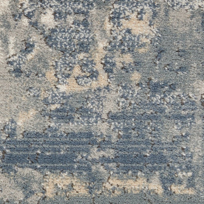 4' X 6' Grey And Beige Abstract Power Loom Non Skid Area Rug