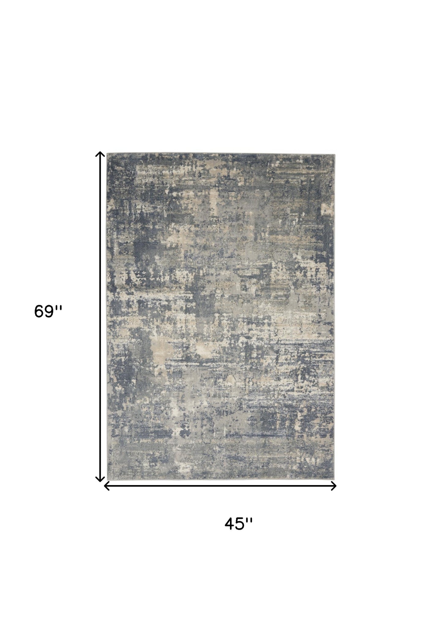 4' X 6' Grey And Beige Abstract Power Loom Non Skid Area Rug