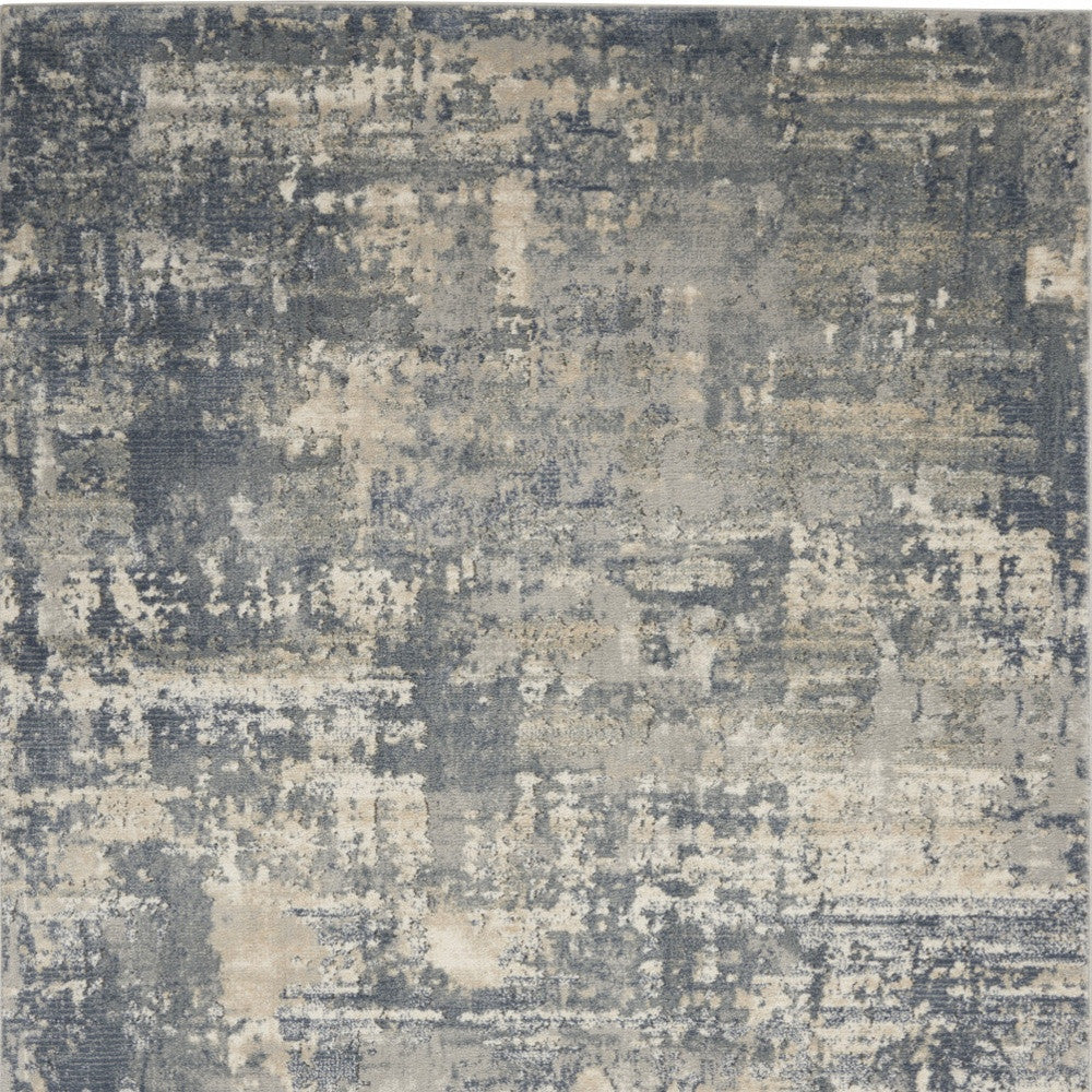 4' X 6' Grey And Beige Abstract Power Loom Non Skid Area Rug