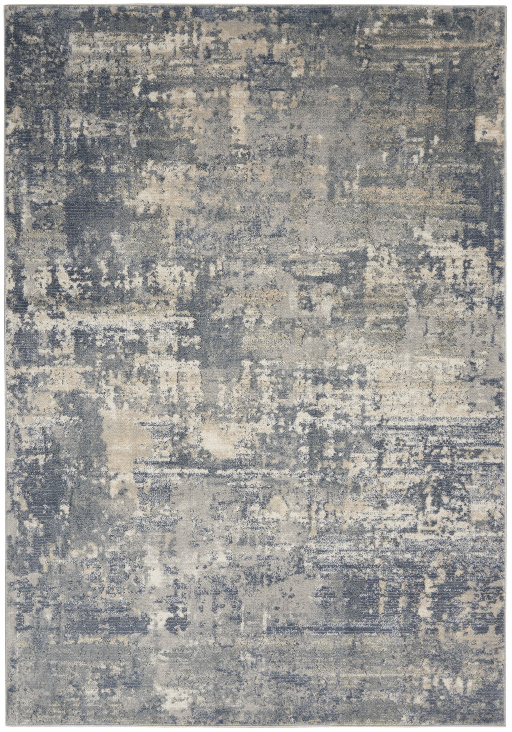 5' X 7' Grey And Beige Abstract Power Loom Non Skid Area Rug