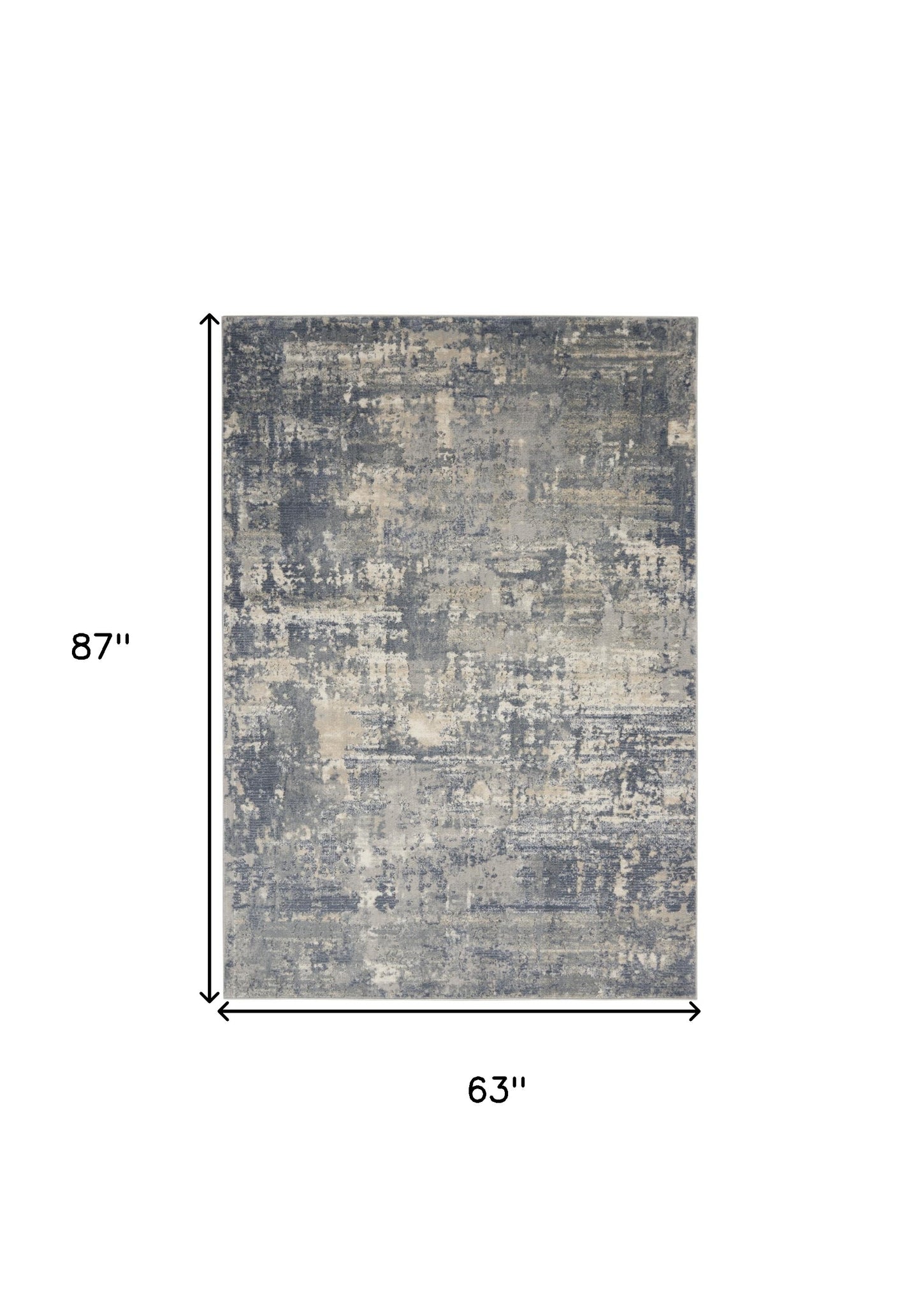 5' X 7' Grey And Beige Abstract Power Loom Non Skid Area Rug