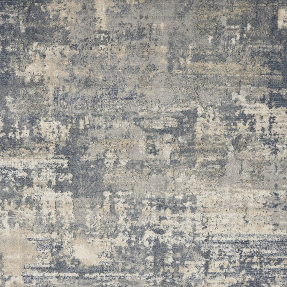 5' X 7' Grey And Beige Abstract Power Loom Non Skid Area Rug