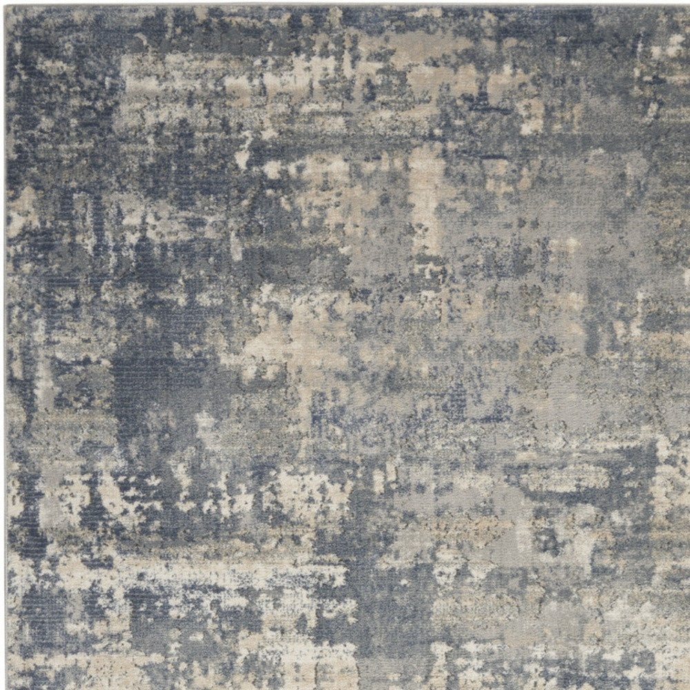 5' X 7' Grey And Beige Abstract Power Loom Non Skid Area Rug